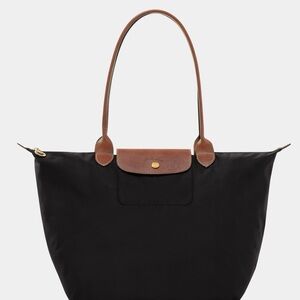 Longchamp Black and Brown Tote Bag with insert